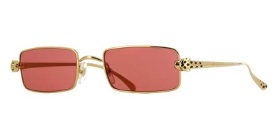 Pre-owned Cartier Ct0473s-002 Gold Gold Sunglasses In Red