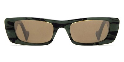 Pre-owned Gucci Gg0516s-014-52 Green Green Bronze