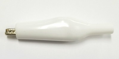 Sato Parts # C-4-L-W, 43mm Alligator Clip with White Boot 7A @ 30V