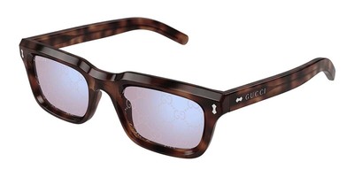 Pre-owned Gucci Gg1524s-005  Havana Havana Violet Sunglasses