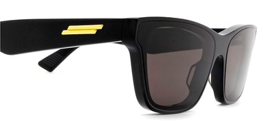 Pre-owned Bottega Veneta Bv1119s Sunglasses Unisex Black Geometric 64 100% Authentic In Gray