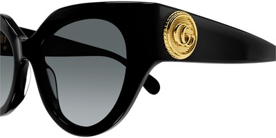 Pre-owned Gucci Gg1408s Sunglasses Women Black / Gray Gradient 52mm 100% Authentic