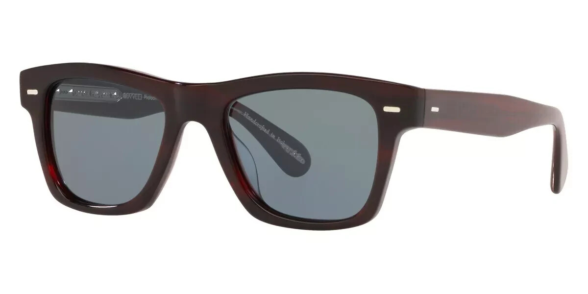 Pre-owned Oliver Peoples Men's 49mm Burgundy Bark Polarized Sunglasses Ov5393su 1675r8 49 In Blue