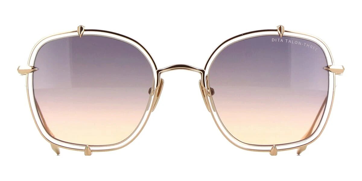 Pre-owned Dita Talon-three Crystal Clear White Gold/peach Shaded (dts442-a-04) Sunglasses