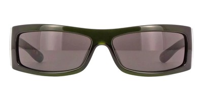 Pre-owned Gucci Gg1492s-001-64 Green Green Grey In Gray