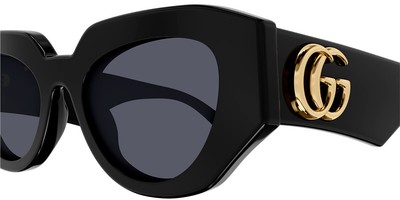 Pre-owned Gucci Gg1421s Sunglasses Women Black 51mm 100% Authentic In Gray