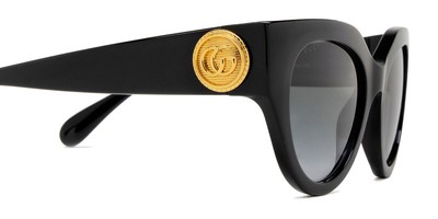 Pre-owned Gucci Gg1408s Sunglasses Women Black / Gray Gradient 52mm 100% Authentic