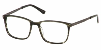 New Perry Ellis PE402-2 Square Grey Havana Eyeglasses Authentic