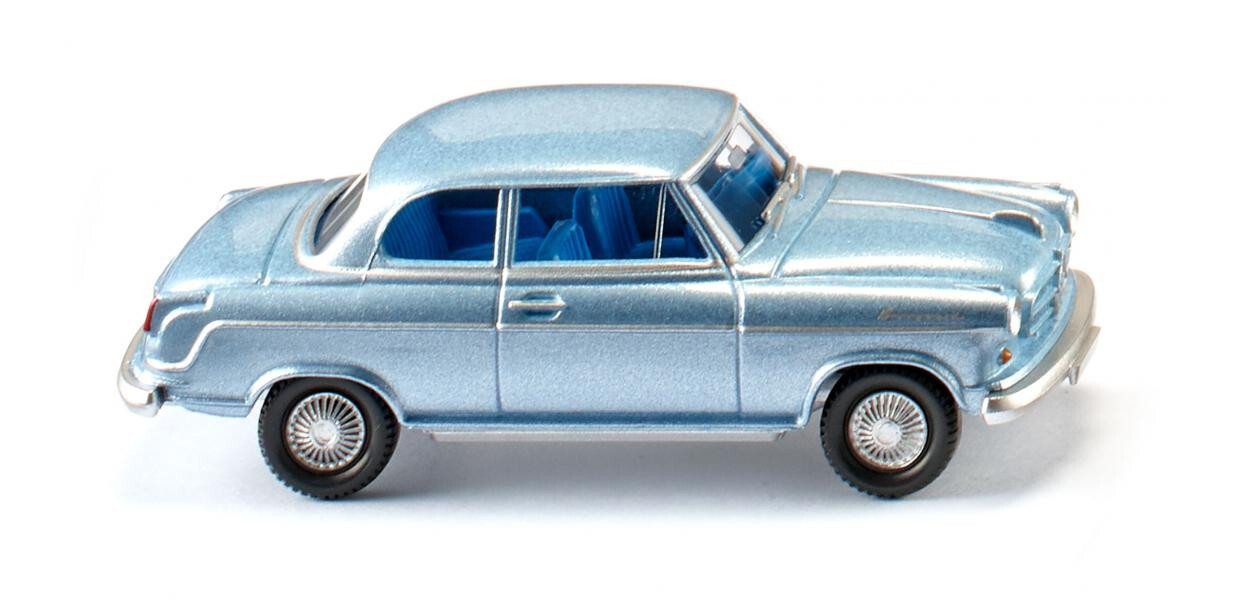 Wiking Borgward Isabella Limousine Modellauto – Spur H0 1:87, Eisblau Metallic