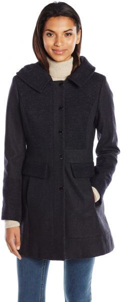 

Guess НОВОЕ женское пальто Melton 2 тона темно-серого цвета из смеси шерсти NWT, размер M, L, Charcoal gray navy