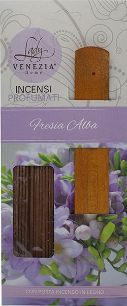 20 Bastoncini Incenso Profumati Fresia Alba Porta Incenso Legno hmj