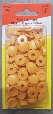 Number Plate Caps Yellow (50) Car Auto Accessory Replacement Heavy PEAPWN1060