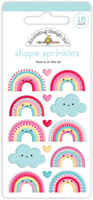 Crafts Doodlebug Sprinkles Puffy Love is in the Air Rainbows Faces Clouds Hearts