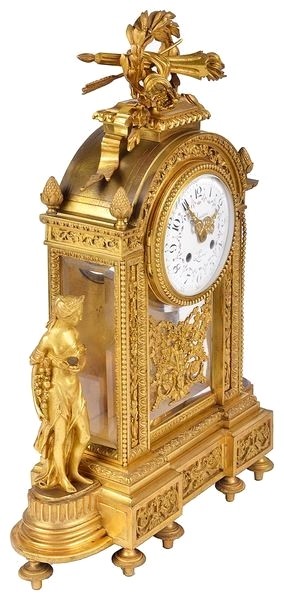 19th Century Louis XVI Style Mantel Clock, by Deniere, Paris c. 1880 France