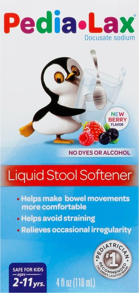 Fleet Pedia Lax Liquid Stool Softener Docusate Sodium Berry Flavor 4 oz