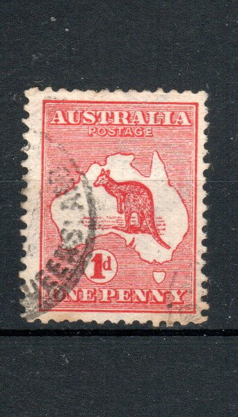 Australie 1913-14 1d Carmine Die I Kangourou Wmk InversÃ© Sg 2cw Fu Cds