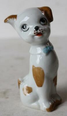 Dog Figurine Cartoon Comic Style Ceramic Porcelain Hand Painted Made in Japan --