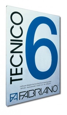 Block Technical 6 25x35 CM Sheets Smooth 240 Gr 20 Sheets - Block Glued On 1 Lat