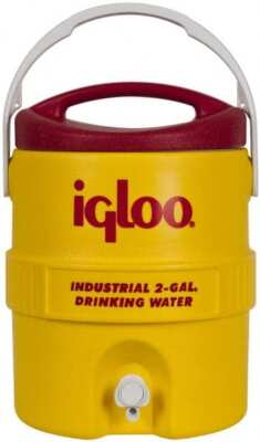 Igloo 421 2 Gallon Beverage Cooler Plastic, Yellow/Red