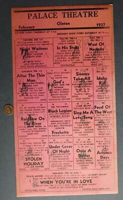 1937 Clinton Indiana Palace Theatre poster-John Dillinger Moll Billie Frechette!