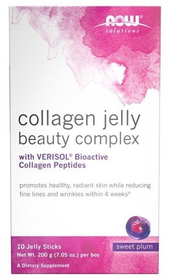 Now Foods Collagen Jelly Beauty Complex - Sweet Plum 10 Jelly Sricks Box