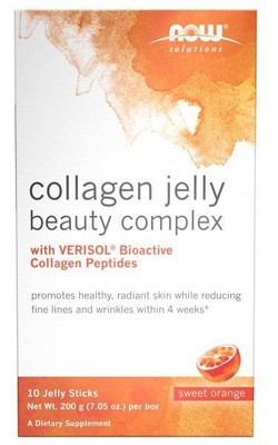 Now Foods Collagen Jelly Beauty Complex - Коробка из 10 желейных конфет «Сладкий апельсин»