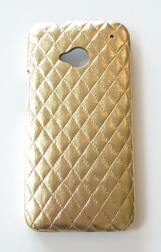 Custodia Flip In Similpelle Con Stampa Damasco Oro — Per HTC Series — Taschino Portacarte