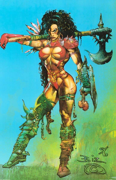 SIMON BISLEY FAKK 2 WARRIOR WOMAN HEAVY METAL 26X39 POSTER 2008