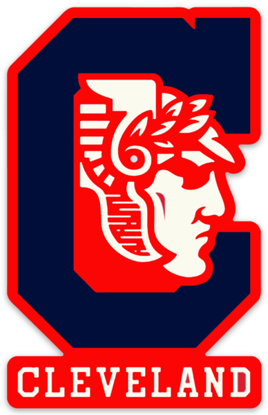 Cleveland Guardians C Monogram & Guardian Logo Type MLB Die-cut MAGNET