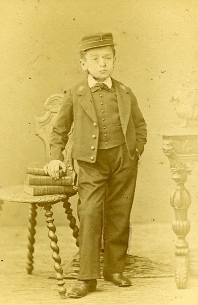 Schoolboy Traditional Costume Paris France Old Photo Cdv Chalot 1870