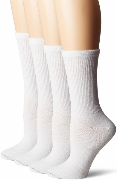 Pre-owned Dr. Scholl's Women's Diabetes And Circulatory Crew Socks 4 Pair Fit Shoe 4-10 In White