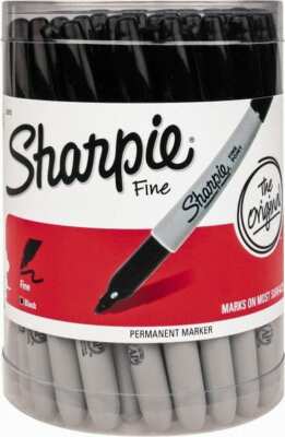 Sharpie Black Dye & Pigment-Based Ink Wet Surface Pen Fine Tip, AP Nontoxic Ink