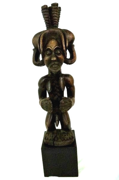 African Chokwe Mwana Ngana Statue Angola Museum Quality Hair Fetish