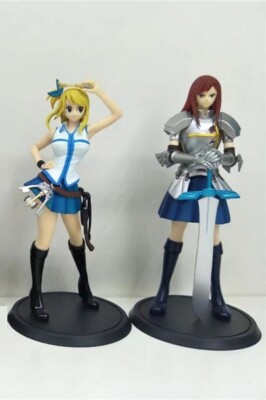 2pcs Fairy Tail Erza Scarlet & Lucy Heartfilia 5.5'' Anime Toy Figures Set BULK