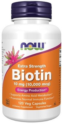 Now Foods Биотин 10 мг (10 000 мкг) Extra Strength 120 VegCap