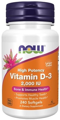Now Foods Витамин D-3 2000 МЕ 240 мягких капсул
