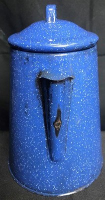 Blue Speckled Graniteware Coffee Pot