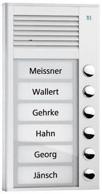 TCS Außenstation PAK06-EN mit 6 Klingeltasten, eloxiert natur