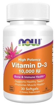 Now Foods Витамин D-3 10 000 МЕ, 30 капсул