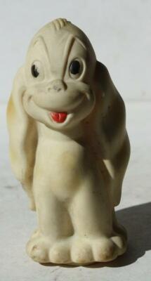 Dog Figurine Cartoon Comic Style Vinyl Dog Toy Figure Red Tongue Open Bottom ---