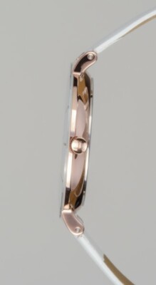 Pre-owned Jacques Lemans Classic Monaco Elegant Ladies Watch 5atm 38m R/gold Case Wht Dial