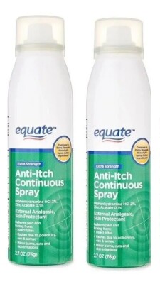 2 Pack Equate Extra Strength Anti-Itch Continuous Spray, 2.7 oz