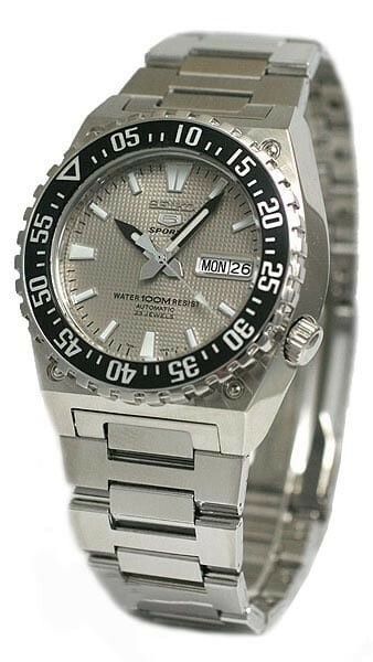 Pre-owned Seiko 5 Sports Snzd67k1 Automatic Watch 7s36 Steel Hardlex 100m 23 Jewels Gray