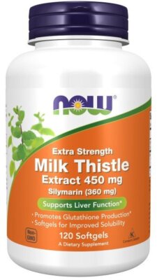 Now Foods Extra Strength Silymarin Экстракт расторопши 450 мг 120 мягких капсул