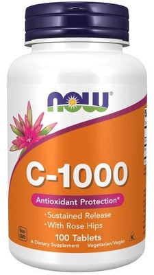 Now Foods C-1000 с шиповником Time Release 100 в таблетках с замедленным высвобождением