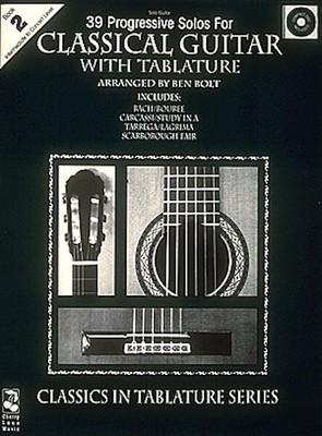 39 Progressive Solos for Classical Guitar Book 2 Tab Sheet Music CD 12 Songs
