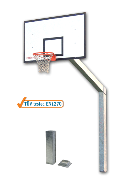 (05) 1/2 IMPIANTO BASKET MONOTUBO SEZ. CM 15X15 SBALZO CM 225 CON BUSSOLE