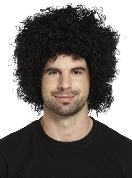 Mens Ladies Adult 1970s 70s Black Afro Wig Fancy Dress Costume