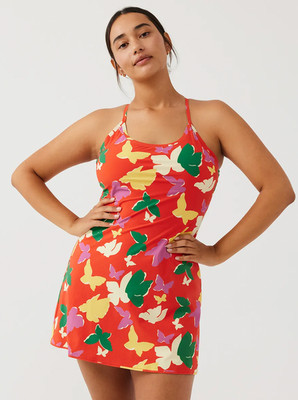 Outdoor Voices Butterfly Exercise Dress Womens sz XXL Racerback Built in Shorts