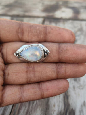 Vintage 925 Silver Turquoise Ring Women Wedding Part Jewelry Ring Gift Size 6-10